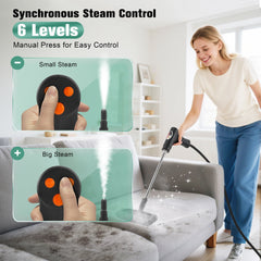 ALILYY Handheld Steam Cleaner for Home,Steamer for Cleaning,50.7oz Water Tank,Portable Steam Cleaner with 19 Accessories for Home Cleaning,Grease,Floor,Couch,Window,Car
